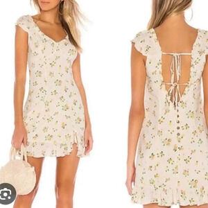 Free People Women Size Small Cactus Flower Lemon Like a Lady Mini Dress